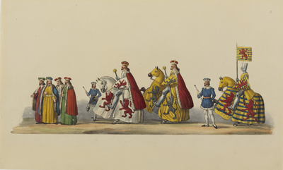 32579 Afbeelding van het tiende deel van de maskerade van de studenten van de Utrechtse hogeschool, voorstellende de ...